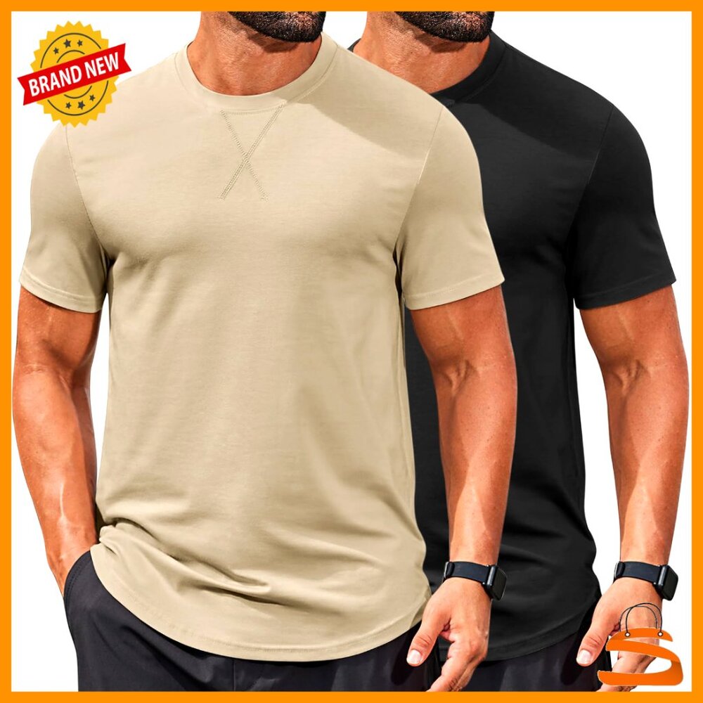 Casual Short Sleeve Cotton Tee Longline Drop Cut Curved Hem Hipster Style
